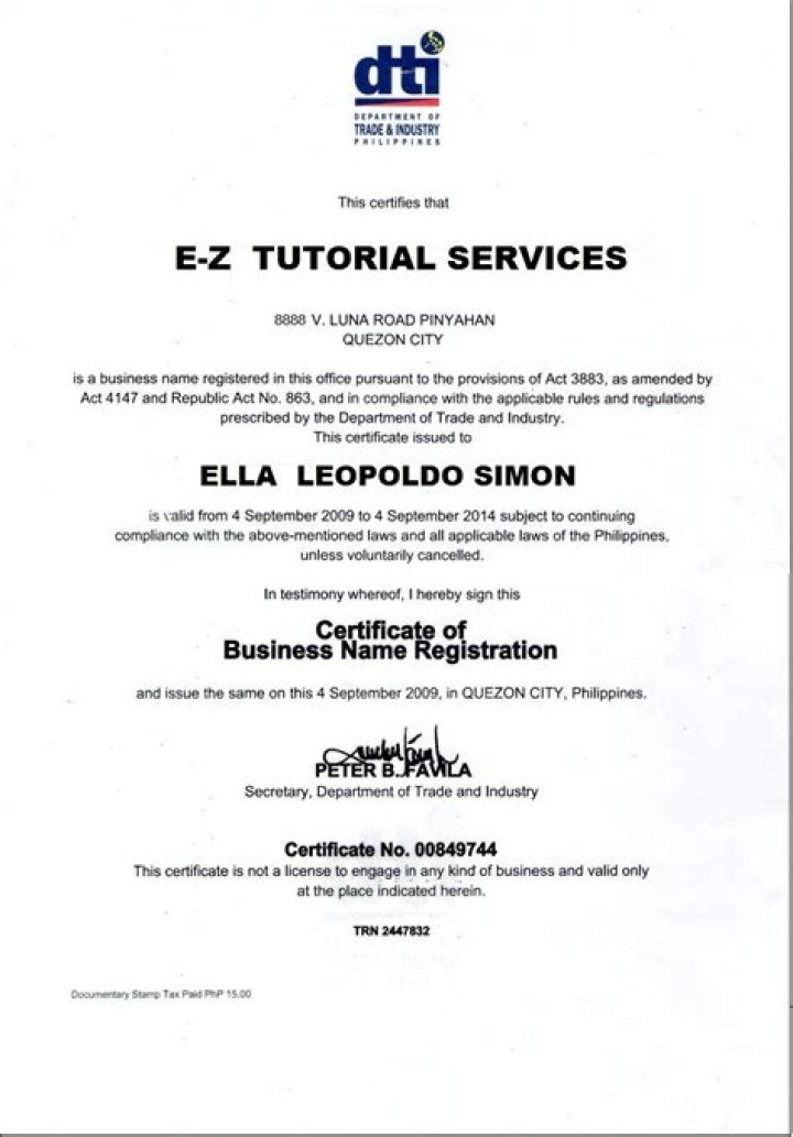 How do I apply for a business name DTI?