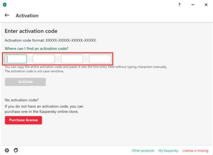 How do I get activation code for Kaspersky?