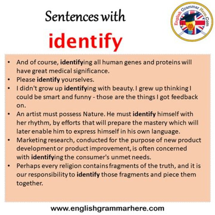 How do you put identify in a sentence?